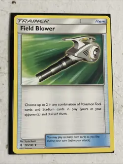 Uncommon Field Blower Pokemon Trainer Card, Guardians Rising Set 125/145 - Image 1