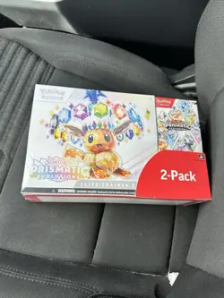 Pokemon Prismatic Evolutions ETB + Booster Bundle Costco 2 Pack - SEALED In Hand - Image 1