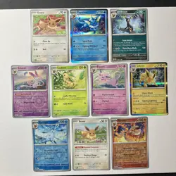 Eevee & Eeveelutions Pokemon Card Lot of 10 w/Holos & Reverse Holos Never Played - Image 1