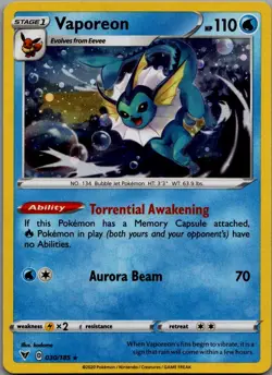 Vaporeon - (Cosmos Holo) Promo Miscellaneous Cards & Products 030/185 NM - Image 1