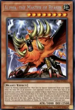 Alpha, the Master of Beasts - PHRA-EN023 - Secret Rare - 1st Edition NM Yugioh P - Image 1