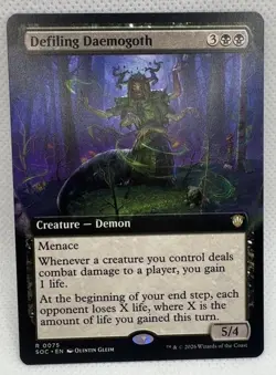 Defiling Daemogoth Extended Art 75 Commander: Secrets of Strixhaven Extended ... - Image 1