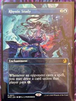 Rhystic Study (Anime Borderless) Wilds of Eldraine: Enchanting Tales LP MTG - Image 1