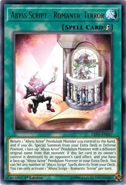 Abyss Script - Romantic Terror - LED3-EN047 - Rare - 1st Edition NM Yugioh Legen - Image 1