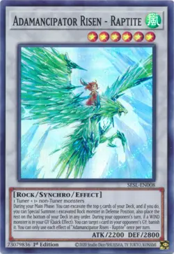 Adamancipator Risen - Raptite - SESL-EN008 - Super Rare - 1st Edition NM Yugioh - Image 1