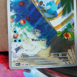 Oshawott Illustration Rare Water Holo SV White Flare #105/086 Pokemon TCG NM - Image 3