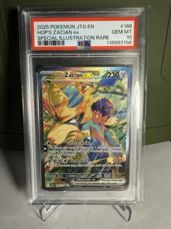 2025 Pokemon JTG Hop's Zacian ex #186 /159 Special Illustration Rare PSA 10 ENG - Image 1