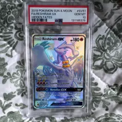 Pokemon Reshiram GX SV51/SV94 Hidden Fates Shiny Holo Rare PSA 10 180 HP - Image 1