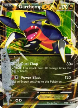 Pokemon TCG Garchomp EX Black Star Promo XY09 Ultra Holo Promo HEAVY DMG - Image 1
