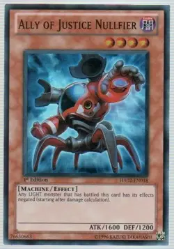Ally of Justice Nullfier - HA02-EN018 - Super Rare - 1st Edition NM Yugioh Hidde - Image 1