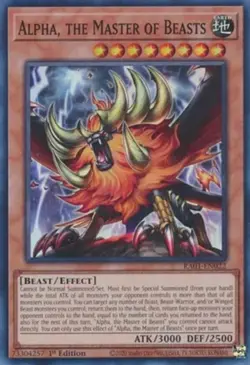 Alpha, the Master of Beasts - RA01-EN022 - Super Rare - 1st Edition NM Yugioh 25 - Image 1