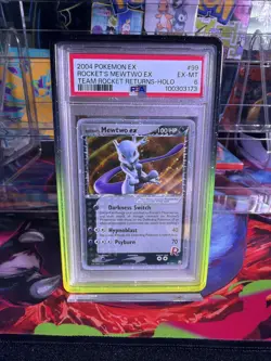 Pokemon Rocket's Mewtwo ex 99/109 Team Rocket Returns PSA 6 “WITH GUARD” - Image 1