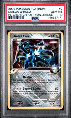 2009 POKEMON PLATINUM CROSSHATCH-2009 POKEMON LEAGUE #7 DIALGA G-HOLO PSA 10 - Image 1