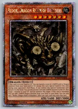 Redox Dragon Ruler Boulders Platinum Secret Rare Quarter Century Bonanza Yugioh - Image 1