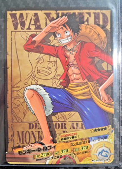 Monkey D. Luffy AR Carddass WANTED POSTER ONE PIECE VERY RARE BANDAI SET - Image 1