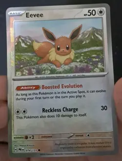 Pokemon Eevee Masterball Reverse Holo Prismatic Evolutions 074/131 English TCG - Image 2