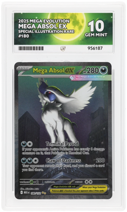 Pokemon TCG Mega Absol Ex SIR 180/132 Mega Evolution Ace 10 Perfect Subgrades - Image 1