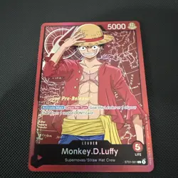 Monkey D. Luffy ST01-001 Super Pre Release Leader One Piece TCG English NM 2022 - Image 1