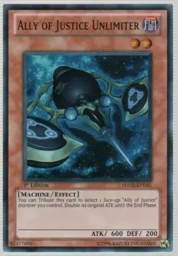 Ally of Justice Unlimiter - HA02-EN051 - Super Rare - 1st Edition NM Yugioh Hidd - Image 1