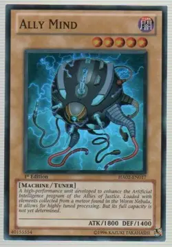 Ally Mind - HA02-EN017 - Super Rare - 1st Edition NM Yugioh Hidden Arsenal 2 - Image 1