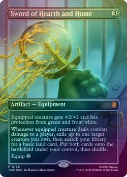 FOIL Sword of Hearth and Home (Commander: TMNT) - Borderless - NM MTG - Image 1
