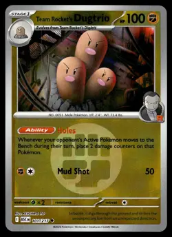 Team Rocket's Dugtrio(Energy Symbol) 101/217 ME: Ascended Heroes Reverse Holo NM - Image 1