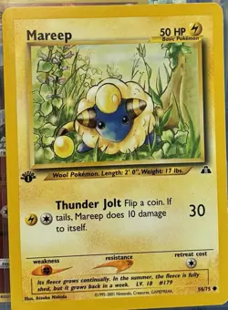 Mareep 58/75 Neo Discovery 1st Edition Pokemon TCG Vintage - Image 1