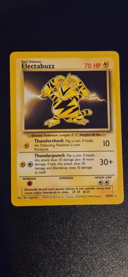 Electabuzz 20/102 Rare Base Set Unlimited Pokemon LP - 2 - Image 1