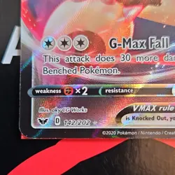 Pokemon Snorlax VMAX 142/202 Sword & Shield Full Art Ultra Rare Holo 340 HP - Image 2