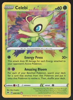 Celebi 009/185 Amazing Rare Pokemon TCG Vivid Voltage NM - Image 1