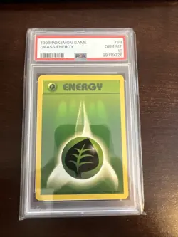 1999 Pokemon Base Set Unlimited #99 Grass Energy Gem Mt PSA 10 - Image 1