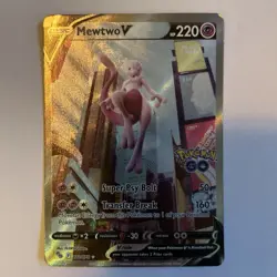 Pokemon TCG Mewtwo v Full Art Holo Ultra Rare Card Pokemon Go 072/078 - Image 1