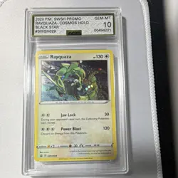 Pokemon Rayquaza SWSH029 Sword & Shield Promo Black Star Holo AGS 10 2020 - Image 1