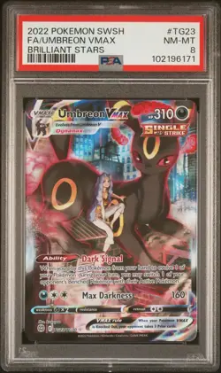 Umbreon VMAX TG23/TG30 Swsh09: Brilliant Stars Trainer Gallery PSA 8 NM-MT CLEAN - Image 1