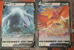 Lugia V 138/195 & Ho-Oh V 140/195 Silver Tempest Set Near Mint Pokemon TCG - Image 1