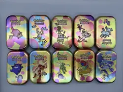 Pokemon 151 - EMPTY - Mini Tin Complete Set Of 10 (Tin + Card + Coin) - Image 1