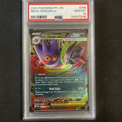 Mega Gengar ex PSA 10 English Pokemon Card 056/094 Phantasmal Flames 2025 UR - Image 1