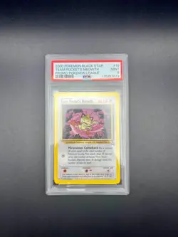 2000 Pokemon Black Star #18 Team Rocket's MEOWTH Promo Pokemon League PSA 9 - Image 3