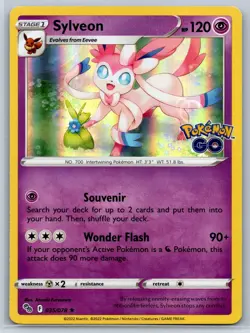Sylveon - Holo Rare - Pokemon GO 035/078 Stamped Card NM - Image 1