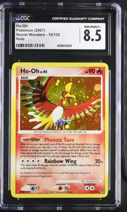 CGC 8.5 Ho-Oh 2007 Secret Wonders 10/132 Pokemon Card Holo Bleed Swirl - Image 1