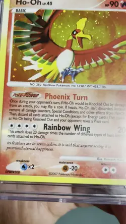 CGC 8.5 Ho-Oh 2007 Secret Wonders 10/132 Pokemon Card Holo Bleed Swirl - Image 2