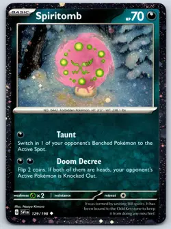 Spiritomb (Cosmos Holo) Scarlet & Violet 129/198 Pokemon Card NM - Image 1