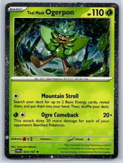 Teal Mask Ogerpon - Cosmos Holo Twilight Masquerade Collector Chest Pokemon Card - Image 1