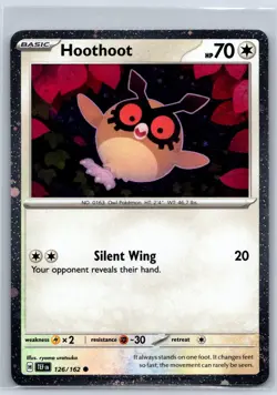 Hoothoot - Cosmos Holo - Temporal Forces 126/162 Promo Pokemon Card NM - Image 1