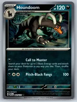 Houndoom (Poke Ball) Prismatic Evolutions 063/131 Reverse Holo Pokemon Card NM - Image 1