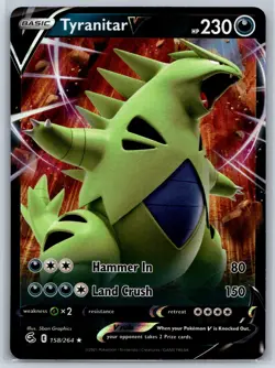 Tyranitar V - Fusion Strike 158/264 Ultra Rare Pokemon Card NM - Image 1