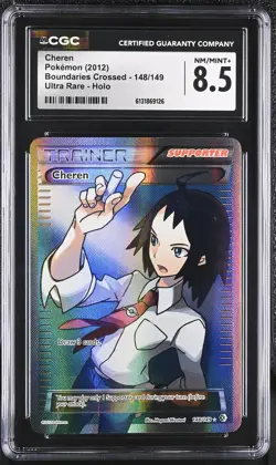 CGC 8.5 NM/MINT+ Cheren 148/149 Boundaries Crossed Ultra Rare Holo Pokemon Card - Image 1
