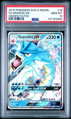 PSA 10 Gem Mint GYARADOS GX 16/68 POKEMON 2019 SUN & MOON HIDDEN FATES - Image 1