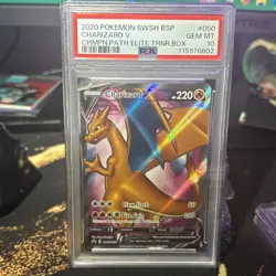 2020 POKEMON SWSH BLACK STAR PROMO #050 CHARIZARD V PSA 10 - Image 1