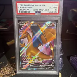 2020 POKEMON SWSH BLACK STAR PROMO #050 CHARIZARD V PSA 10 - Image 3